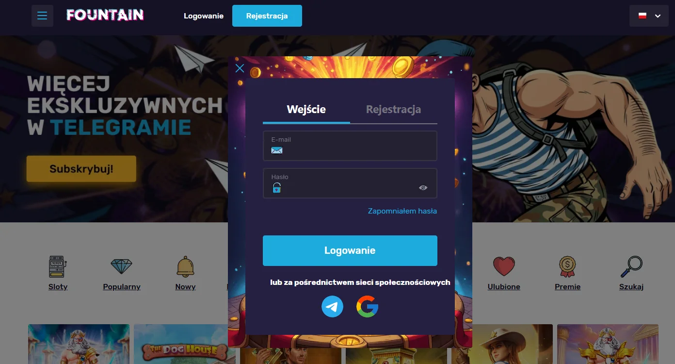 Fontan Casino login – logowanie i zarządzanie kontem